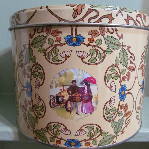Nyåkers Pepparkakor Swedish Cookie Tin Tan Green Blue Floral - Picture 6 of 15